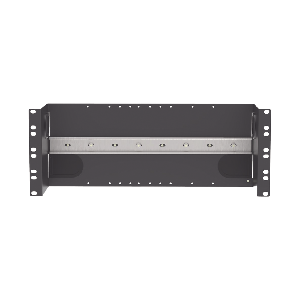 Soporte Industrial Para Instalar Equipos de Montaje en Riel DIN, Para Racks o Gabinetes Estándar de 19in, de 4UR, Color Negro