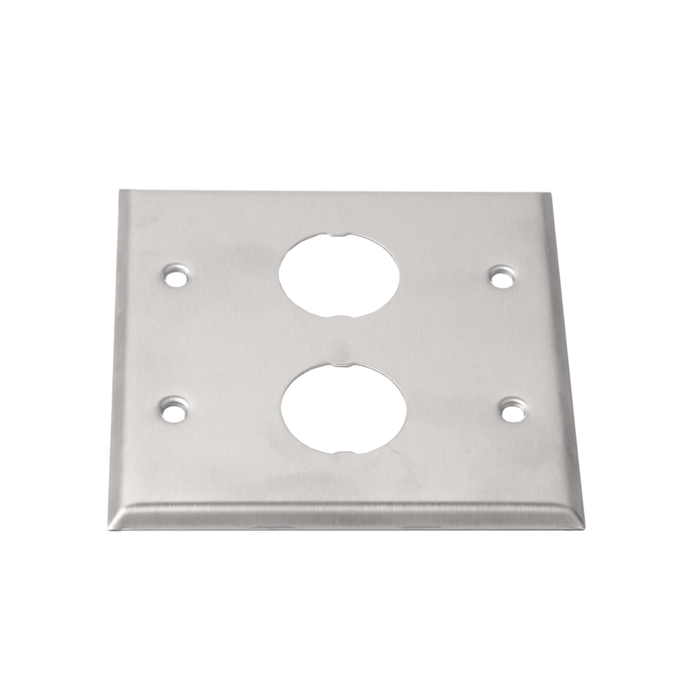 Placa de Pared Doble IndustrialNet?, Para 2 Conectores Industriales, de Acero Inoxidable - Image 2