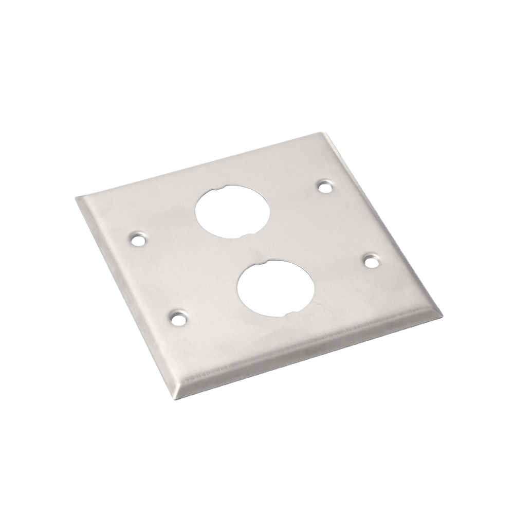 Placa de Pared Doble IndustrialNet?, Para 2 Conectores Industriales, de Acero Inoxidable - Image 3