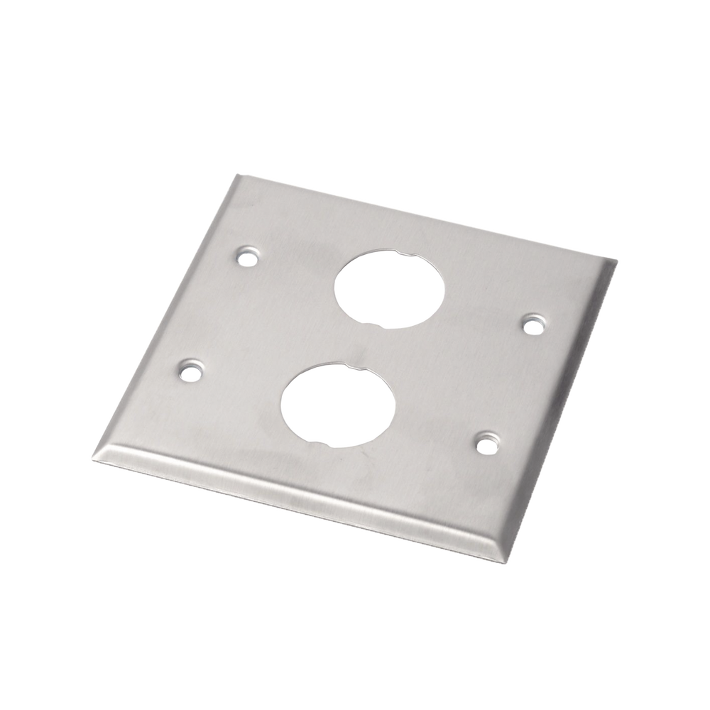 Placa de Pared Doble IndustrialNet?, Para 2 Conectores Industriales, de Acero Inoxidable - Image 4