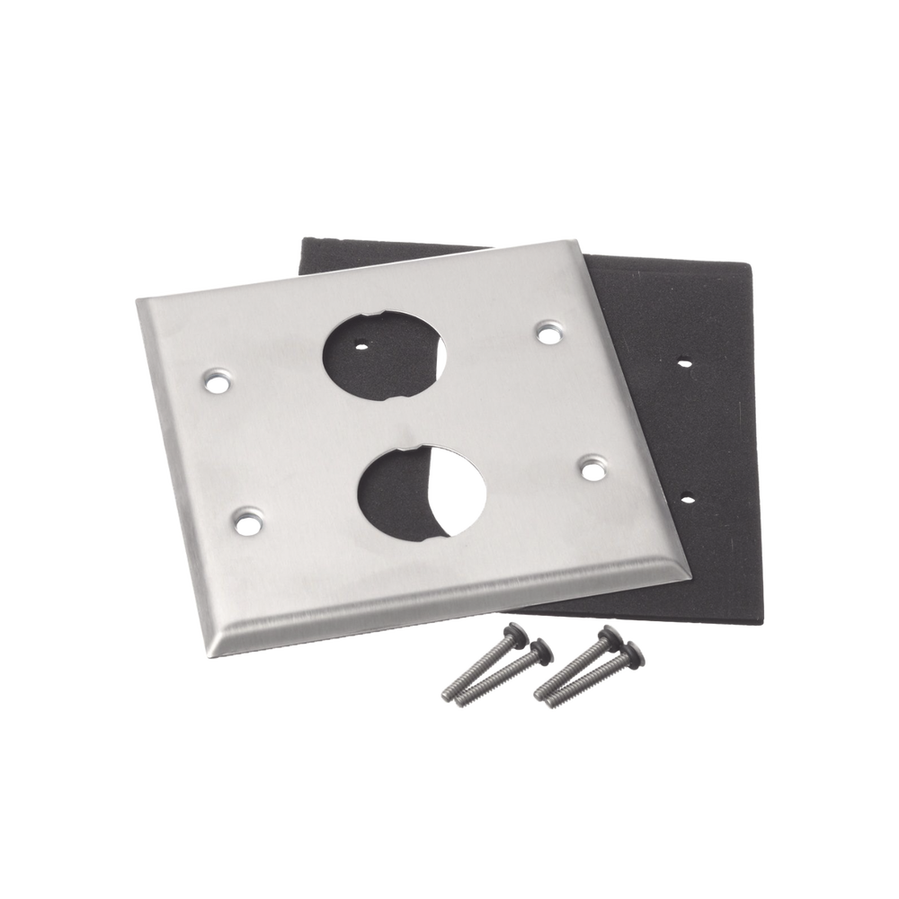 Placa de Pared Doble IndustrialNet?, Para 2 Conectores Industriales, de Acero Inoxidable - Image 5