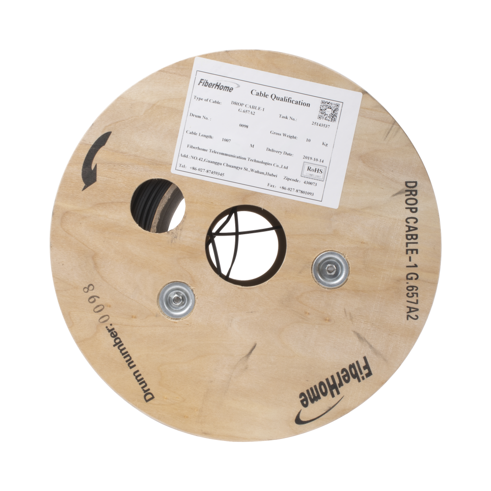 Carrete de 1 km de Fibra ?ptica Drop, Interior/Exterior G.657A2 Monomodo de 1 Hilo (Unifibra), Diel?ctrica, Forro Negro - Image 6