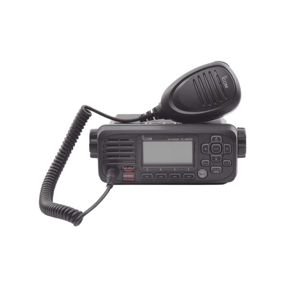 Radio móvil marino ICOM, Tx: 156.025-157.425MHz, Rx: 156.050-163.275MHz, 25W de potencia, sumergible IPX7 incluye: micrófono, cable de alimentación y accesorios - Image 2