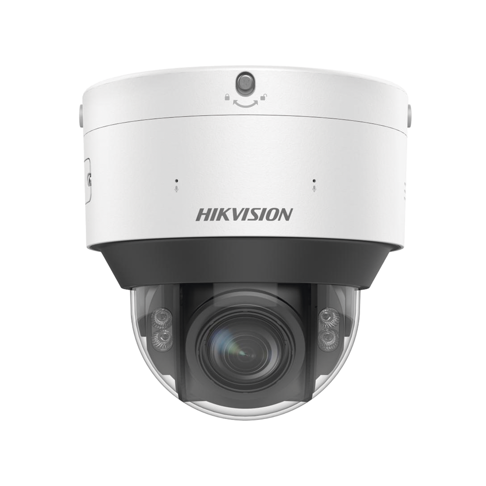 Domo IP 8 Megapixel / Lente Mot. 2.8 - 12 mm / Dual Light (30 mts IR + 30 mts Luz Blanca) / IK10 / IP67 / Reconocimiento Facial / WDR 140 dB / DeepinView / Búsqueda por Atributos / Heat Map / ACUSENSE / DARKFIGHTER S / Audio de Dos Vías