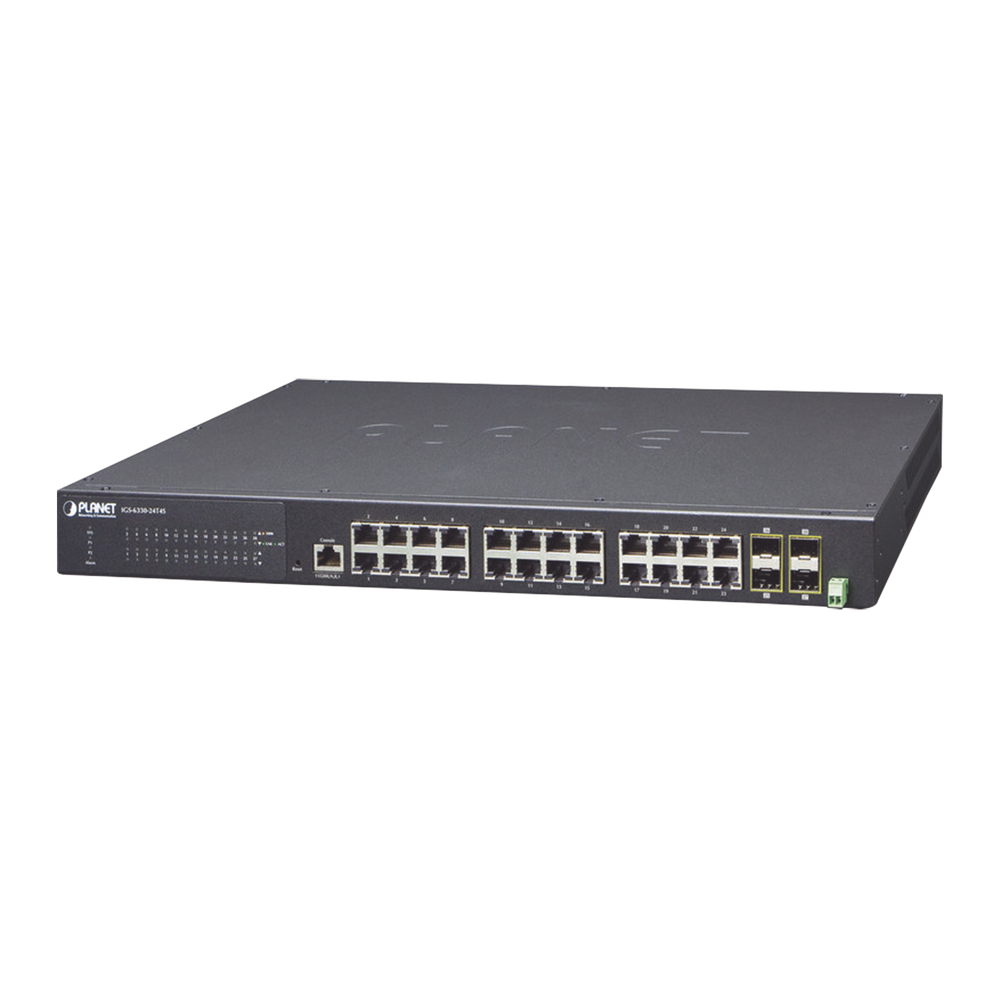 Switch Capa 3 Industrial de 24 puertos 10/100/1000T + 4 puertos 1000X SFP