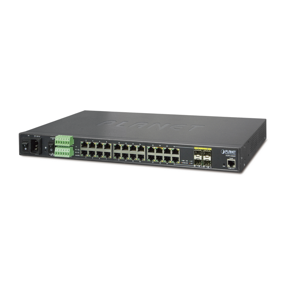 Switch Industrial Administrable 24 Puertos 1000Mbps con 4 Puertos SFP