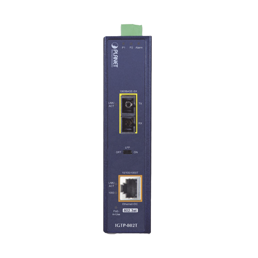 Convertidor de medios industrial PoE+ 1000BASE-SX a 10/100/1000BASE-T 802.3at (SC,MM) -550 m - Image 3