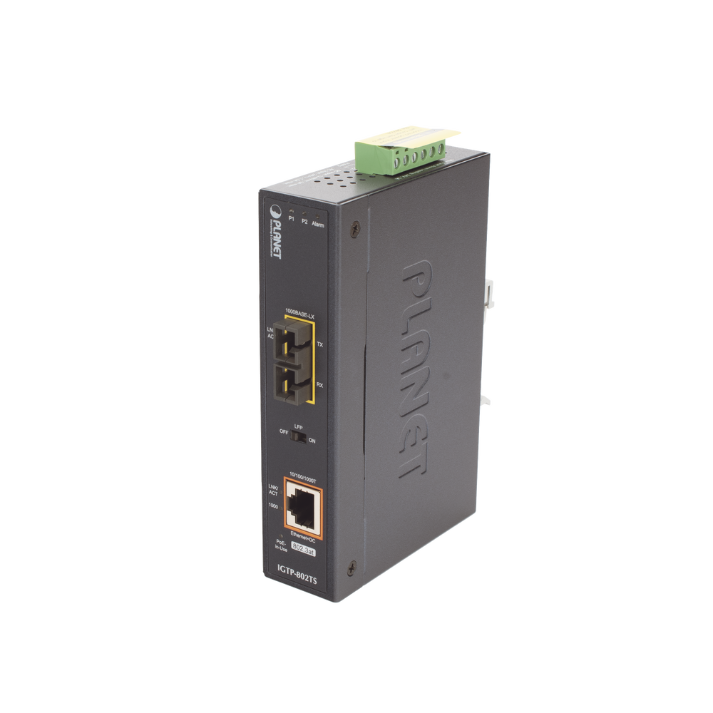 Convertidor de Medios Industrial PoE+ 1000BASE-LX a 10/100/1000BASE-T 802.3at (SC,SM) -20 km - Image 4