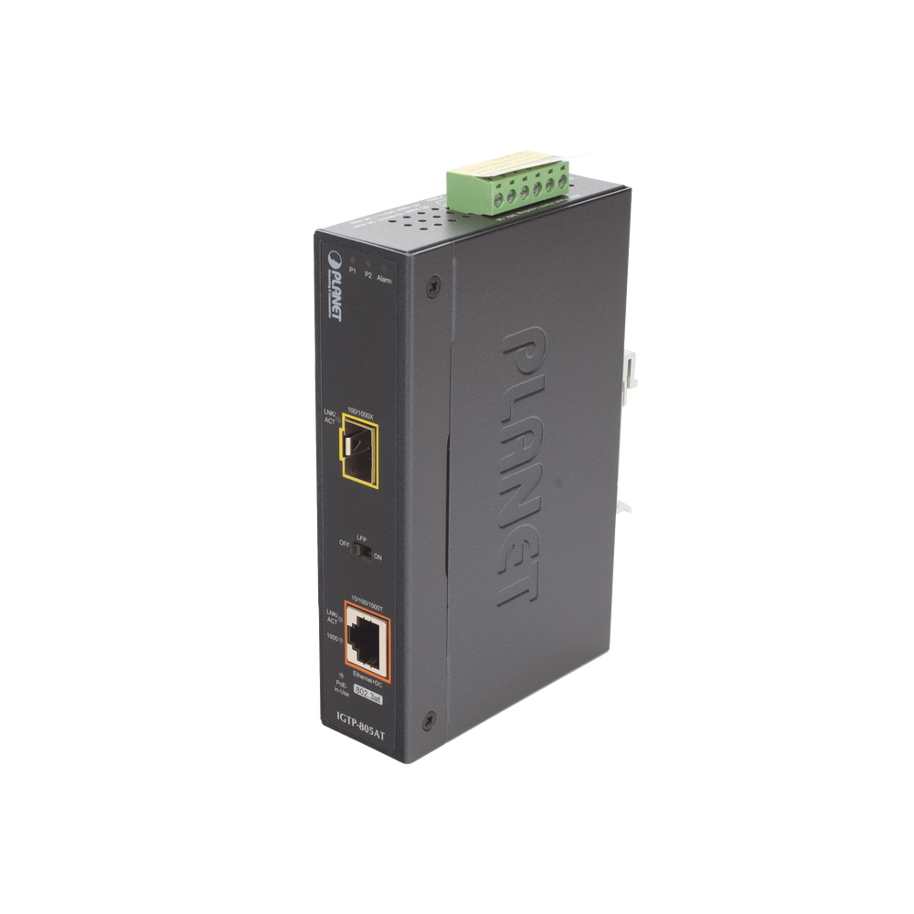 Convertidor de Medios PoE Industrial, Puerto SFP 1000BASE-SX/LX a Puerto RJ45 Gigabit con Salida PoE 802.3at (Hasta 30 W). - Image 4