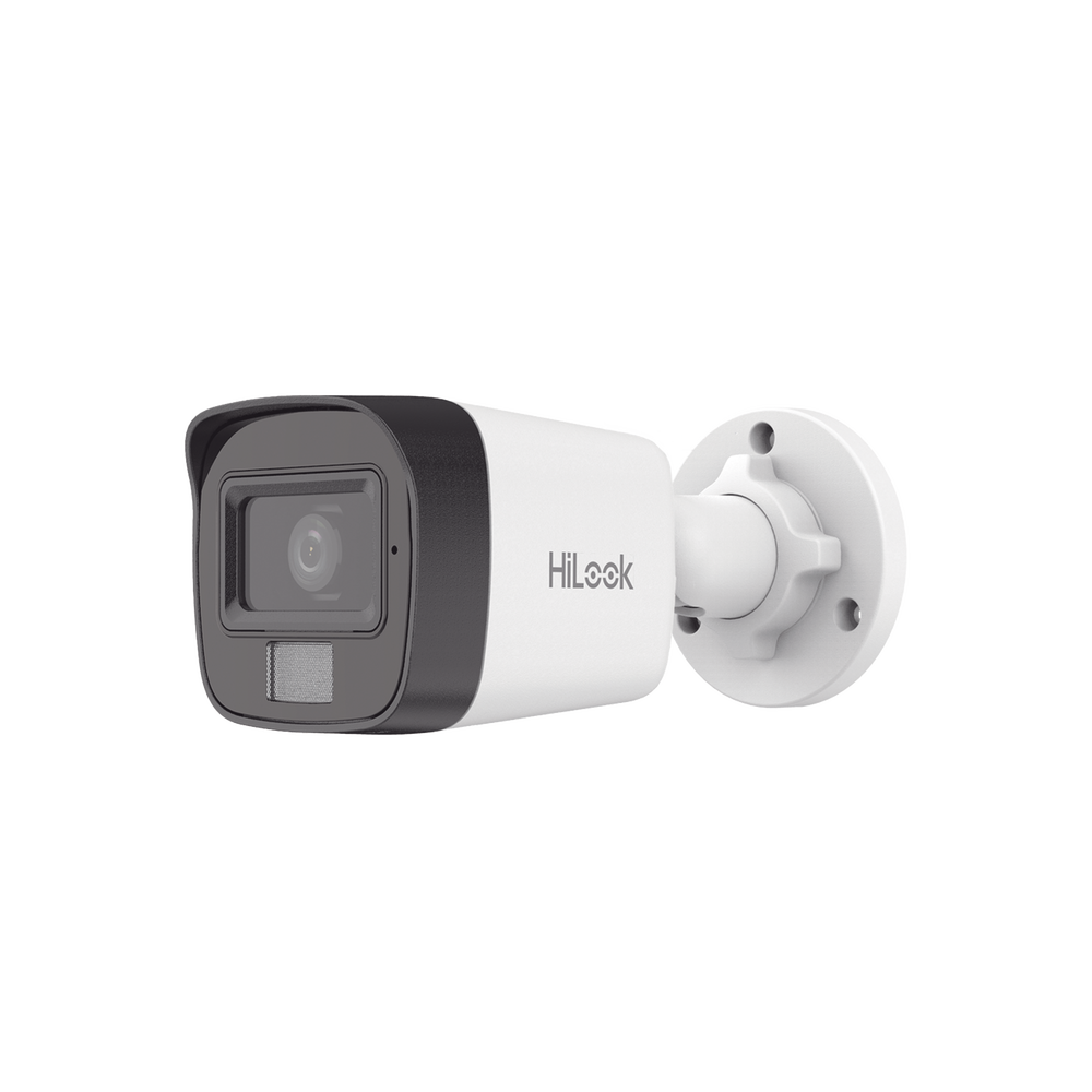 [Dual Light] Bala IP 4 Megapixel / Lente 2.8 mm / Ángulo de visión 104° / 20 mts IR + 15 mts Luz Blanca / Micrófono Integrado / ACUSENSE Lite / Exterior IP67 / H.265+ / PoE / ONVIF / dWDR