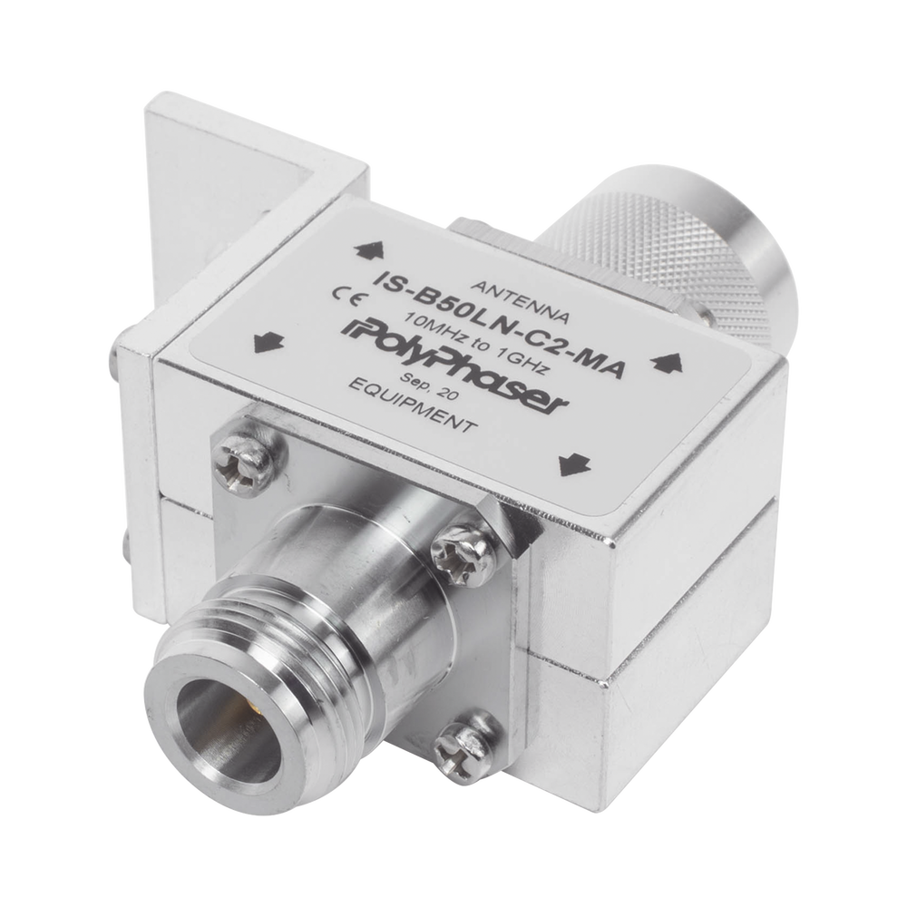 Protector RF Coaxial Para 10 a 1000 MHz Con Ceja Frontal Con Conectores N Macho y N-Hembra, 50 Ω