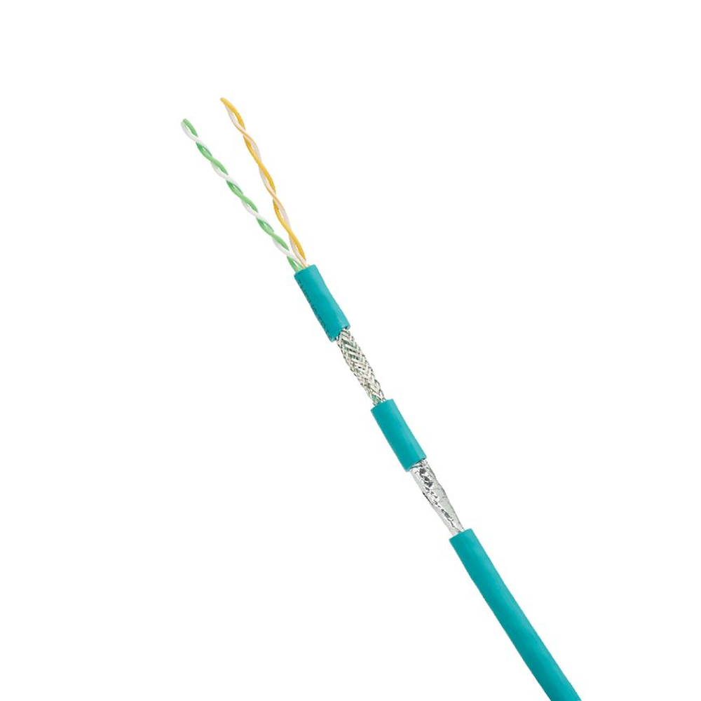 Bobina de Cable Blindado SF/UTP Categor?a 5e de 2 Pares, Uso Industrial con Resistencia al Aceite y Rayos UV, Multifilar 24/7 (Flexible), Color Azul Cerceta, Bobina de 305 Metros (1000 Pies)