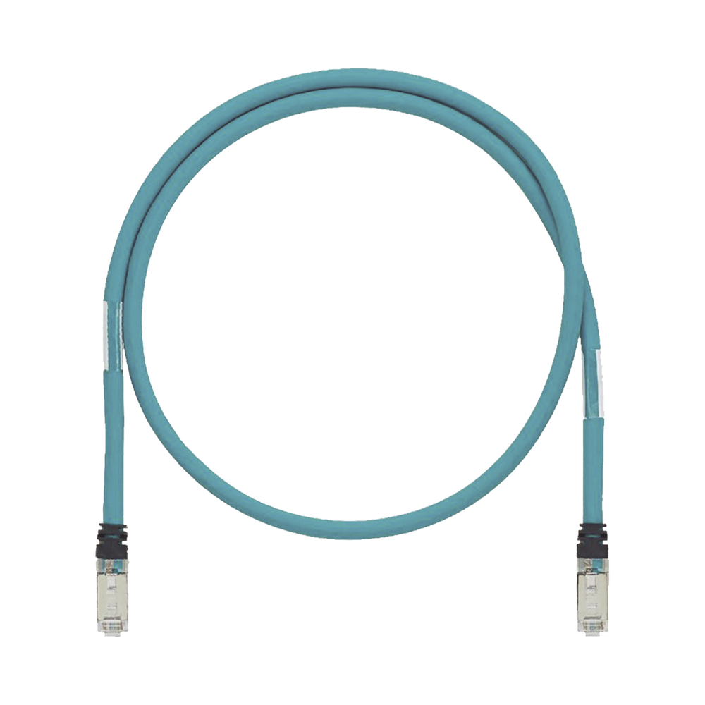 Patch Cord Cat6A de Grado Industrial 600V, Blindado SF/UTP, Calibre 26 AWG, Color Aqua, 1.5 Metros (4.92 Pies)