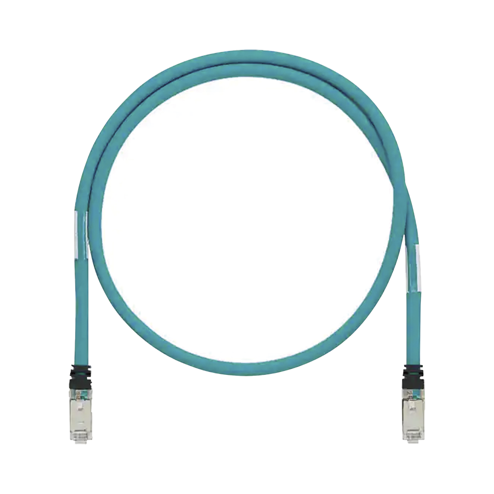 Patch Cord Cat6A de Grado Industrial 600V, Blindado SF/UTP, Calibre 26 AWG, Color Aqua, 2.5 Metros (8.20 Pies)