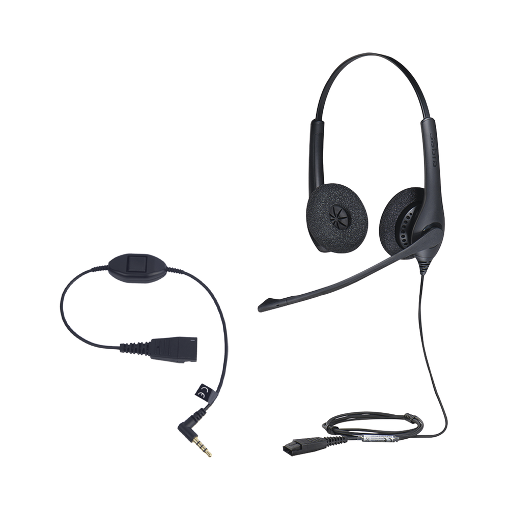 KIT, Diadema con cancelación de ruido, con accesorio para conexiones 3.5mm Incluye modelos BIZ-1500-DUO-QD y MOBILE-QD-35MM-S