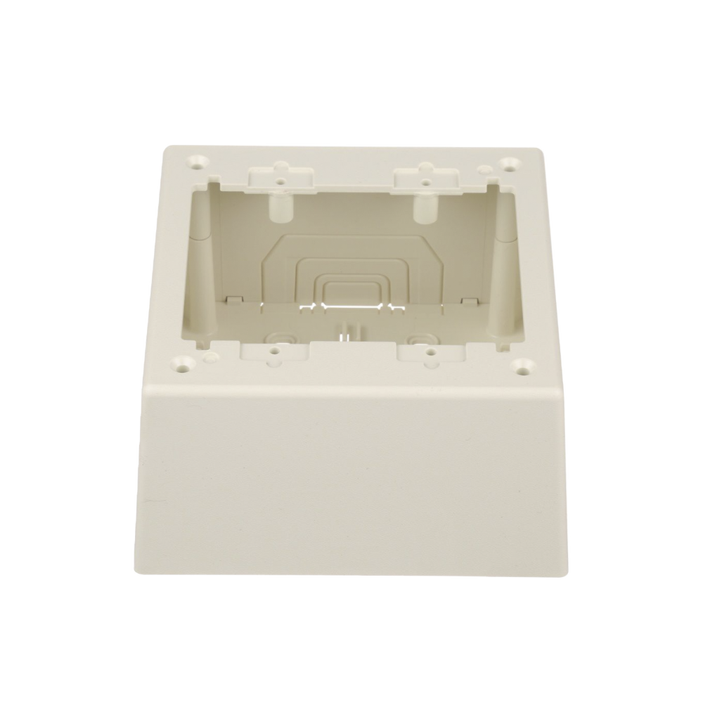 Caja de Pared Superficial Doble, con Divisor Opcional, Uso Universal con Placas de Pared, Color Blanco Mate