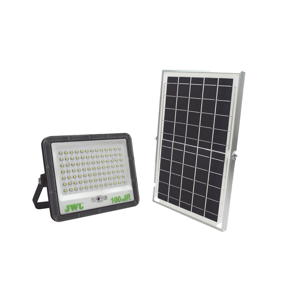 Reflector de 100 W con Panel Solar / Batería 3.2 V CD / T.C.C. 6 500 K / IP66.
