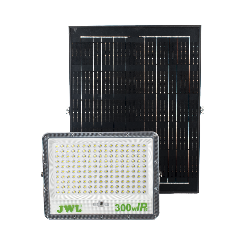 Reflector de 300 W con Panel Solar /  Batería 3.2  V CD / T.C.C. 6 500 K / IP65.