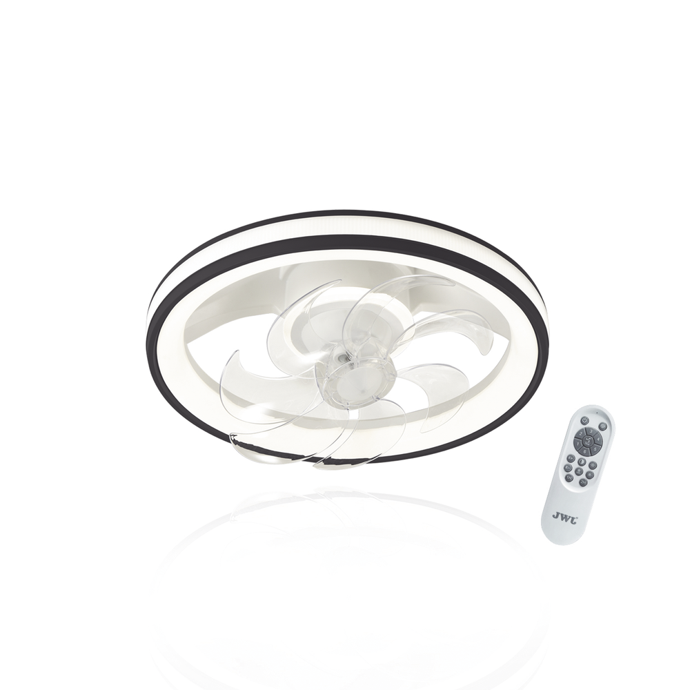 Ventilador de Techo con Luminario LED de 110 V CA 50/60 Hz / 88 W /4500 Lm / 6500 - 4 000 - 2 700 K /3 Tonos de Luz / 501 mm / 6 Velocidades / Dimeable / Color Blanco y Negro. - Image 2