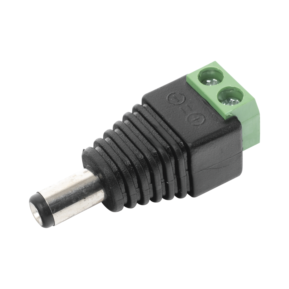 Adaptador Macho Tipo Jack de 3.5 mm (0.14 Pulgadas) Polarizado de 12 Vcc / Terminales Tipo Tornillo / Polarizado (+/-) / Ideal para C?maras de Video Vigilancia