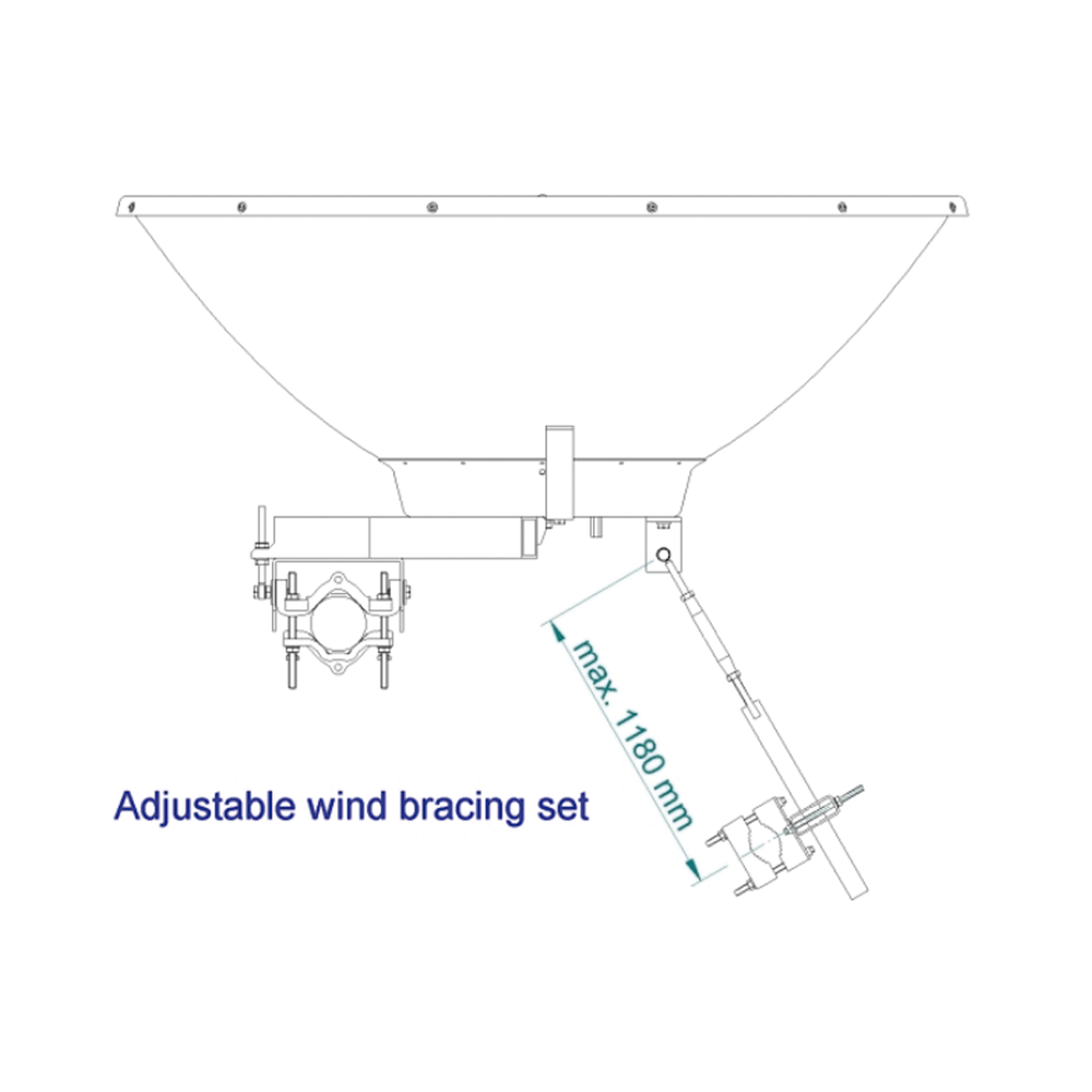 Antena direccional de Alto Rendimiento, 4 ft, Frecuencia de (4.9 a 6.1 GHz), Alto Aislamiento al Ruido, Ganancia de 35 dBi, Soporte de acero inoxidable, polaridad en 90 ° y 45 °, incluye montaje. - Image 3