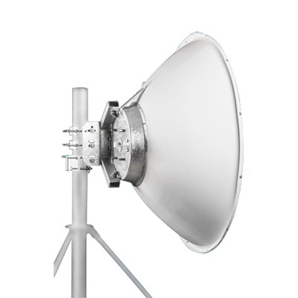 Antena parabólica 4 ft para radio B11 y AF11, ganancia de  40.5 ± 1 dBi, conector guía de onda, Alto aislamiento al ruido en enlaces vecinos, 10-12 GHz, Montaje de acero inoxidable incluido