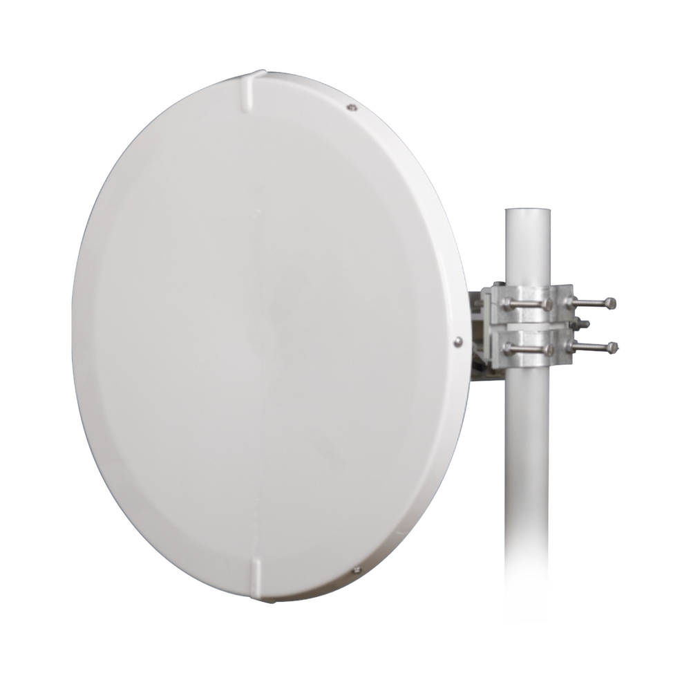 Antena Direccional de Alto Rendimiento / 30.5 ± 1 dBi / 2 ft / 5.9-7.125 GHz / Conectores RP-SMA / Alto Aislamiento al Ruido / Fácil Montaje y herraje de acero inoxidable /  Radomo Incluido