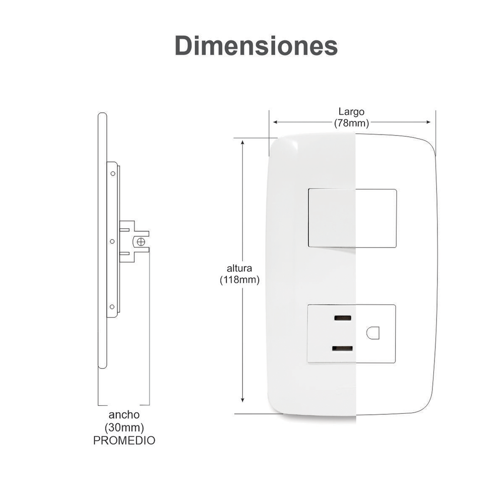 Apagador Doble de 127 V~60 Hz 10 A/ Color Blanco. - Image 2