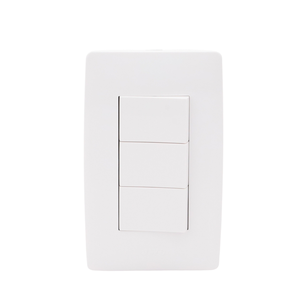 Apagador Triple Sencillo de 10 A/ 127 V CA ~ 60 Hz / Color Blanco. - Image 3