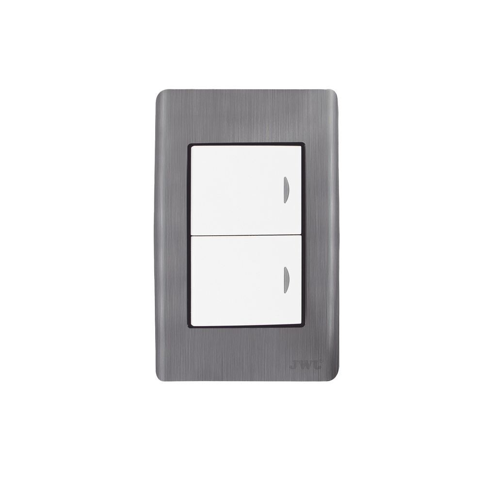 Apagador Doble de 10 A/ 127 V CA ~ 60 Hz /  Placa de Acero.