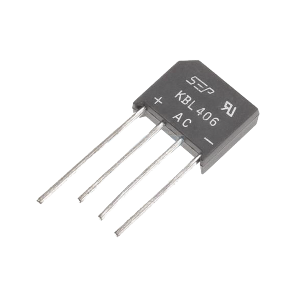 Puente Rectificador de Silicio, 4 Amp. 600 Volt, Fase Sencilla, Encapsulado KBL.