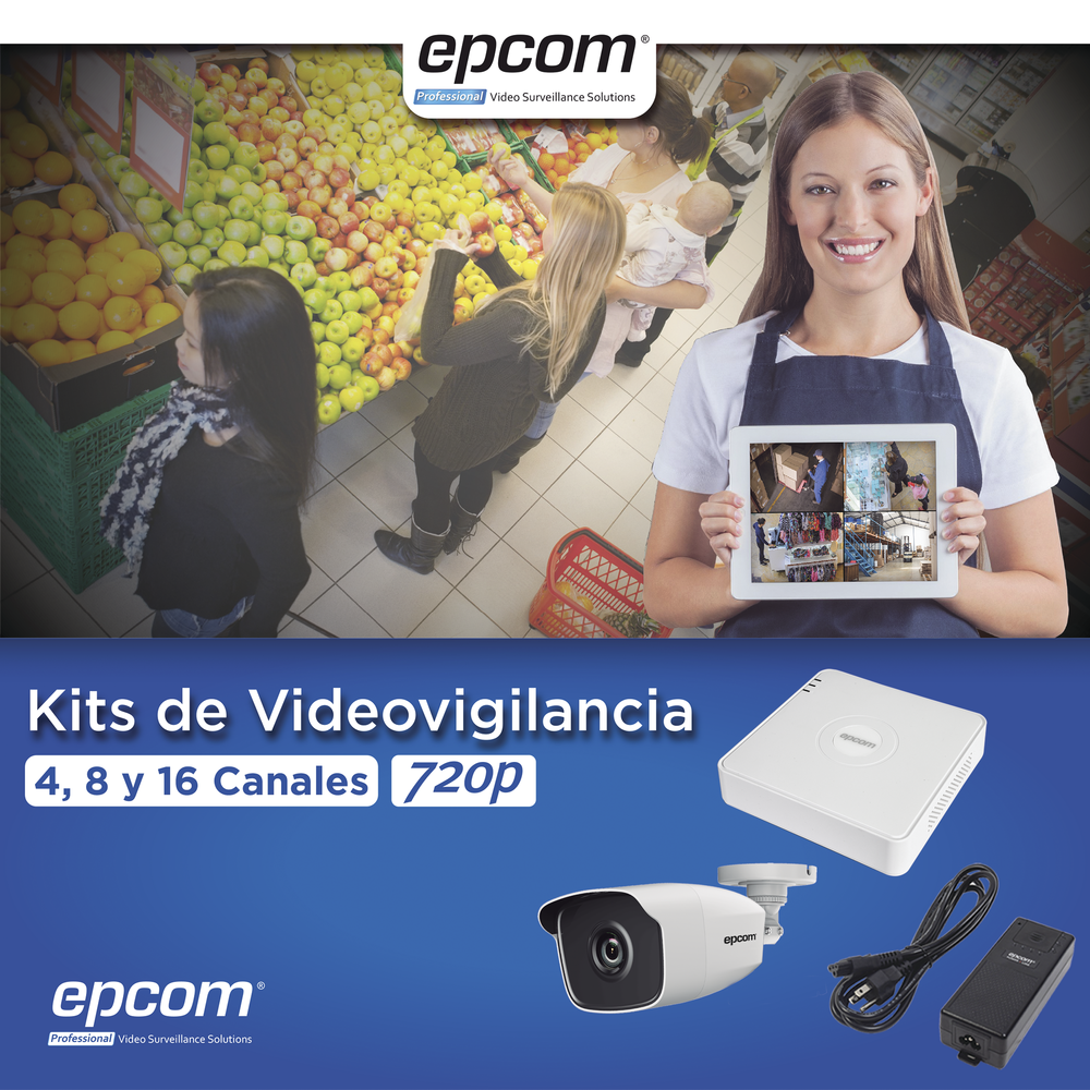 KIT TurboHD 1080 Lite / DVR 4 Canales / 4 Cámaras Bala (exterior 2.8 mm) / Transceptores / Conectores / Fuente de Poder Profesional - Image 2
