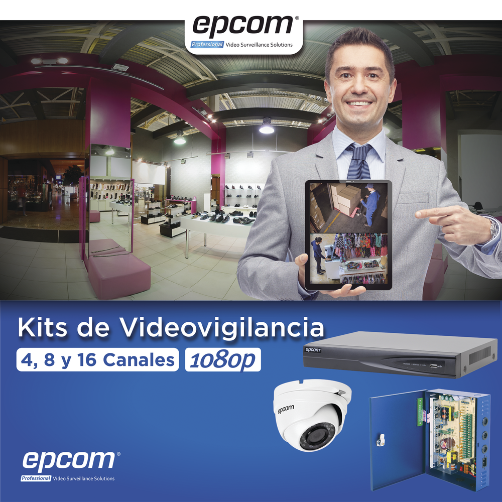 KIT TurboHD 1080p / DVR 16 Canales / 16 Cámaras Eyeball (exterior 2.8 mm) / Transceptores / Conectores / Fuente de Poder Profesional - Image 2