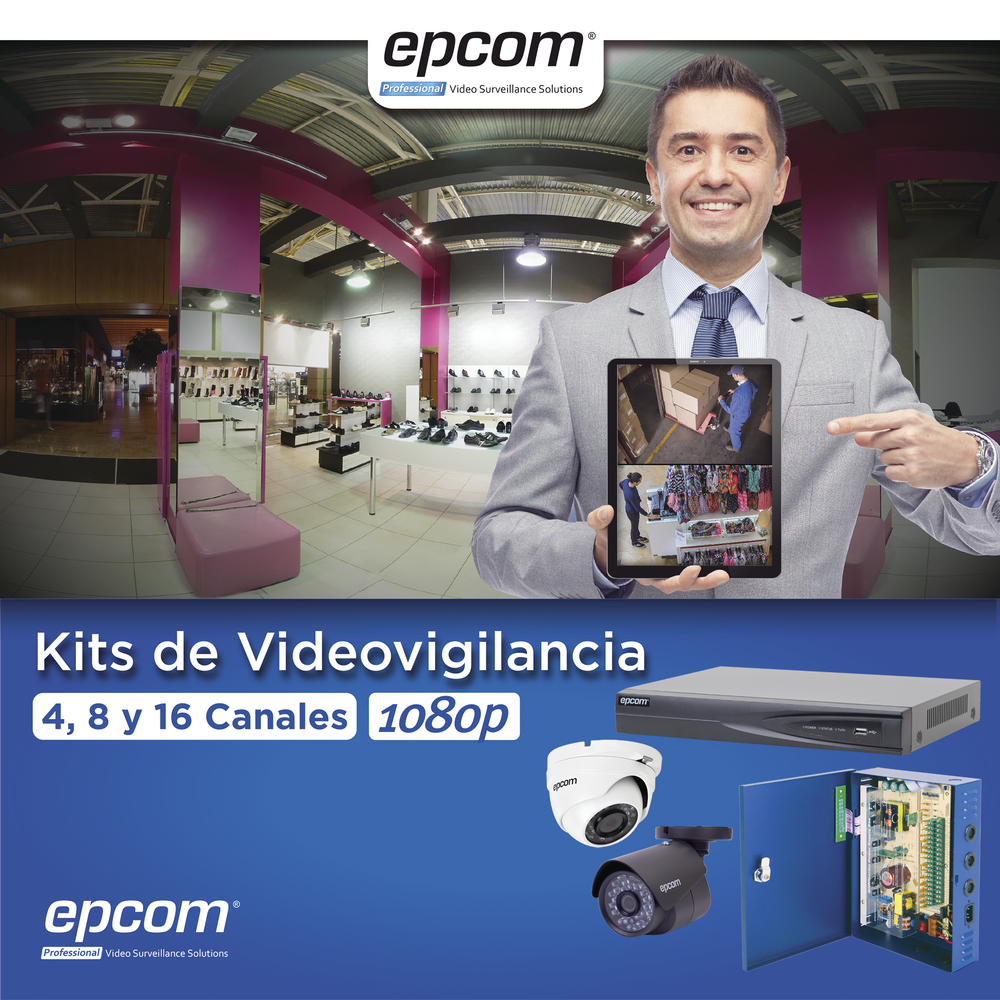 KIT TurboHD 1080p / DVR 16 Canales / 8 Cámaras Bala (exterior 2.8 mm) / 8 Cámaras Eyeball (exterior 2.8 mm) / Transceptores / Conectores / Fuente de Poder Profesional - Image 2
