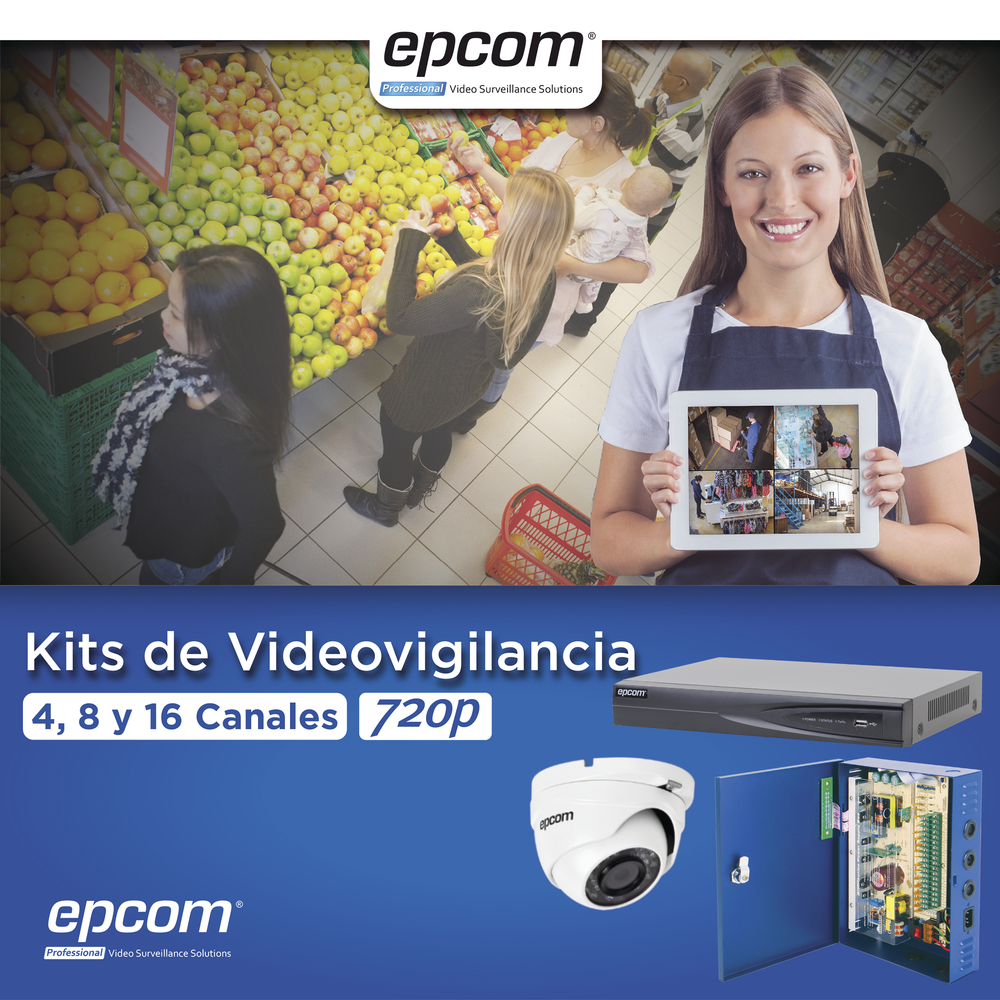 KIT TurboHD 1080p / DVR 8 Canales / 8 Cámaras Eyeball (exterior 2.8 mm) / Transceptores / Conectores / Fuente de Poder Profesional hasta 15 Vcc para Larga Distancia - Image 2