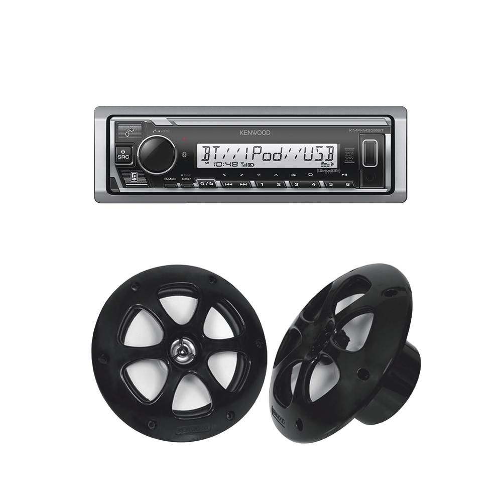Kit de estéreo con Bluetooth KMR-M332BT | más Par de bocinas KFC-1613MRB