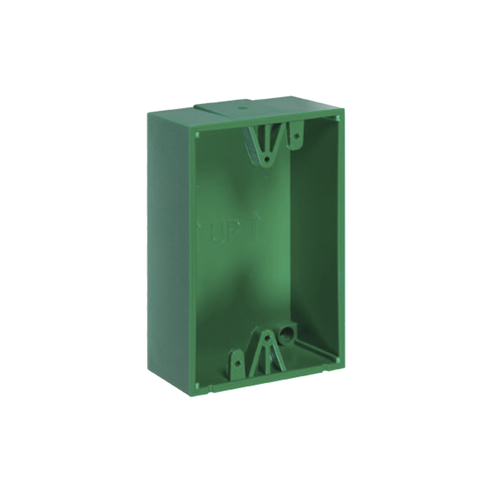 Caja trasera de montaje color verde para estaciones de parada STOPPER