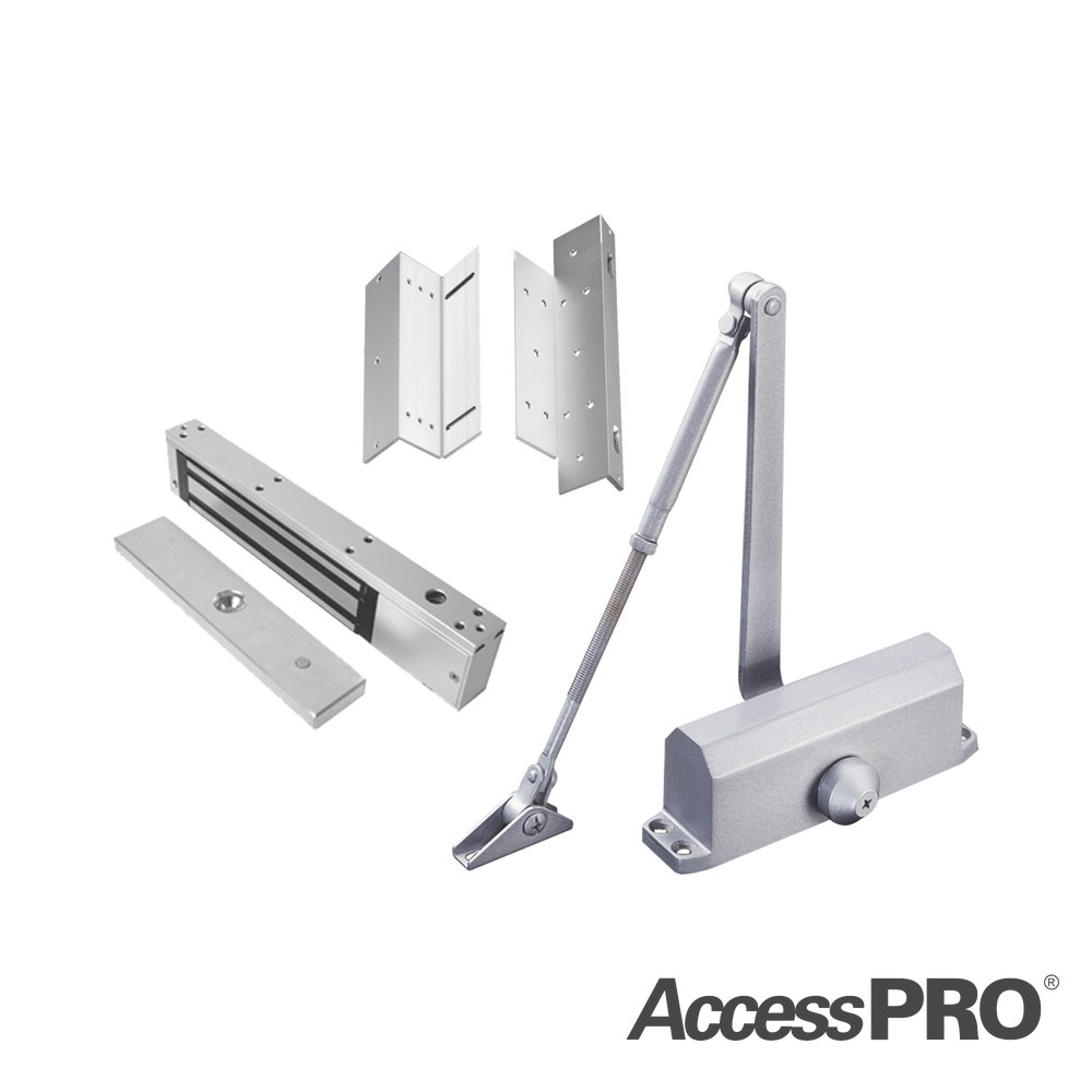 KIT INC CHAPA MAGNETICA DE 600LBS  / MONTAJE TIPO Z Y L  / CIERRA PUERTAS