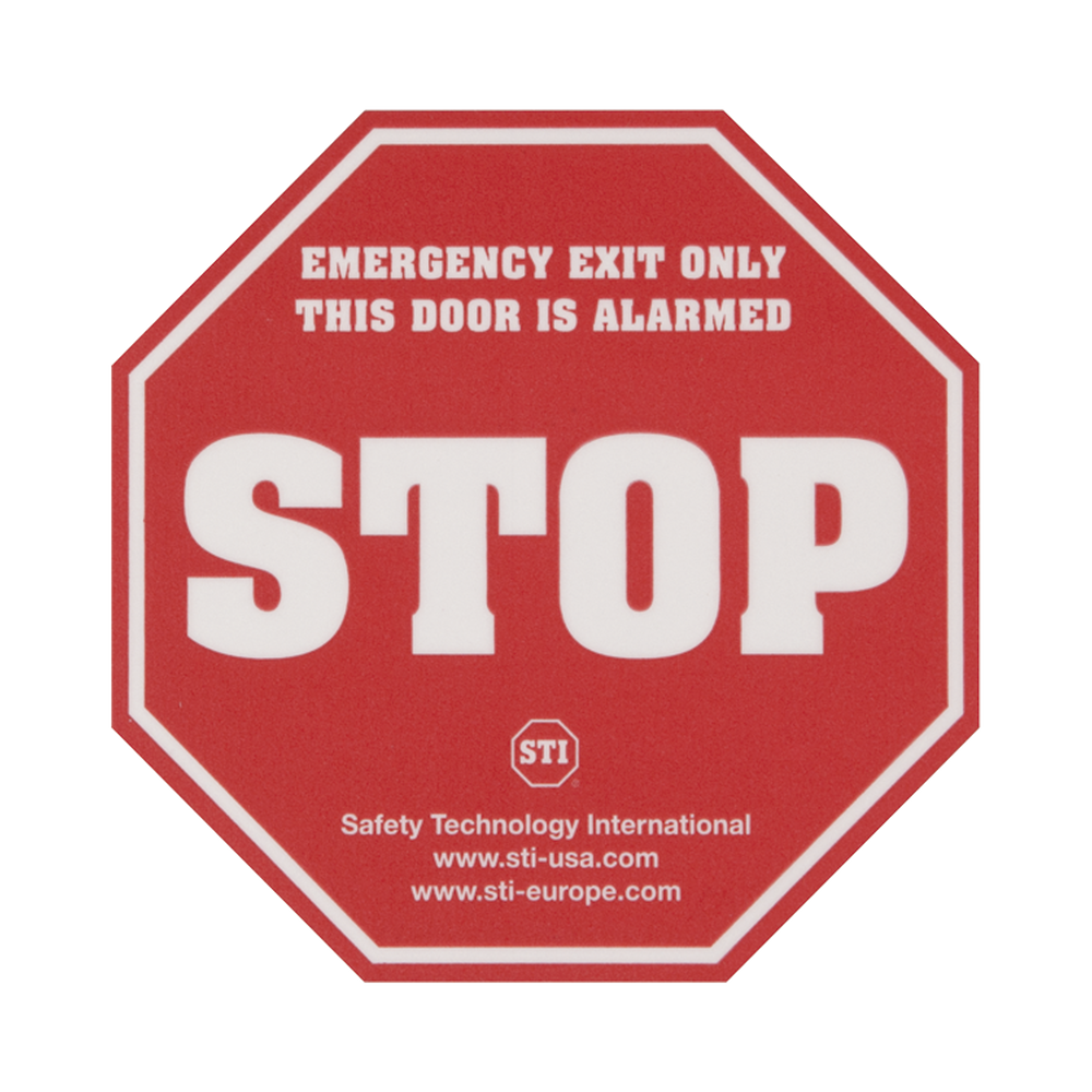 Etiqueta de advertencia "Puerta con alarma" EXIT STOPPER® STI-6400