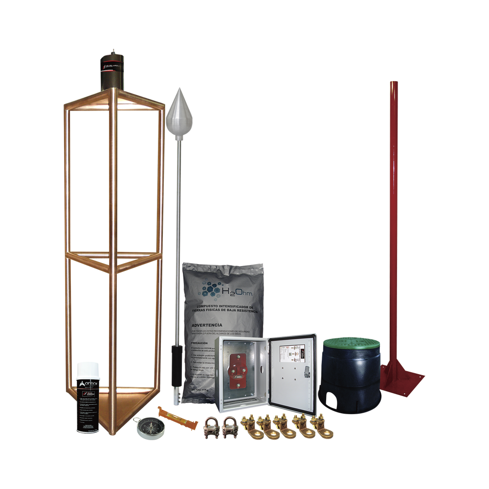 Kit Pararrayo con Accesorios para Protección de Diámetro de 300m.