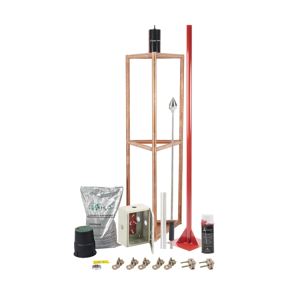 Kit Pararrayo con Accesorios para Protección de Diámetro de 300m.