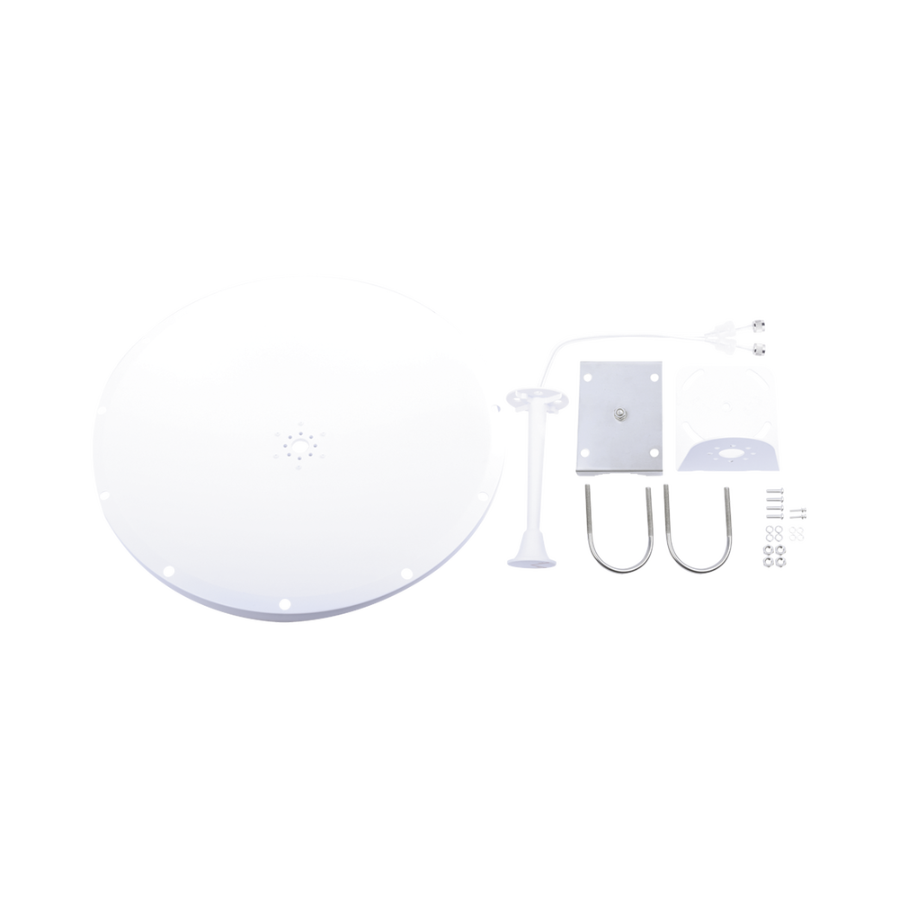 Kit de Antena y radomo, ganancia de 28 dBi, rango de frecuencia extendida (4.9 a 6.5 GHz), conectores N-Macho, incluye jumper, distancia de hasta 15 km - Image 2