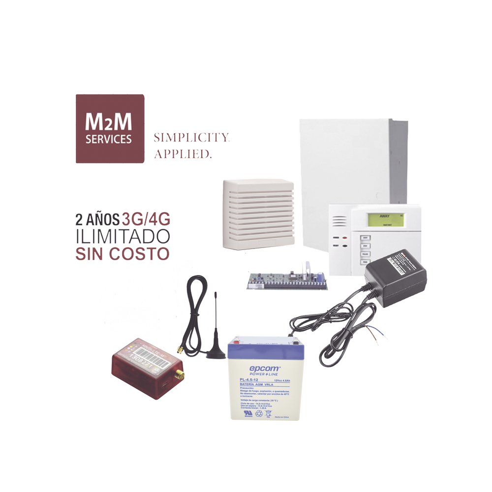 (2 Años 4G ILIMITADO INCLUIDO) Kit VISTA48LA,Teclado 6150, Comunicador MN01LTEM, Bateria, Transformador y Sirena de 15 Watts