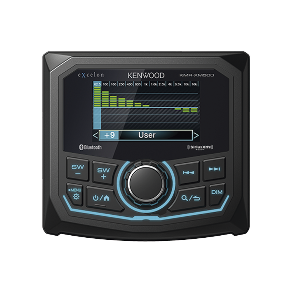 Estéreo marino sumergible IP66, con pantalla de 2.7 pulgadas, conexión Bluetooth, iluminación multicolor variable, con entrada USB