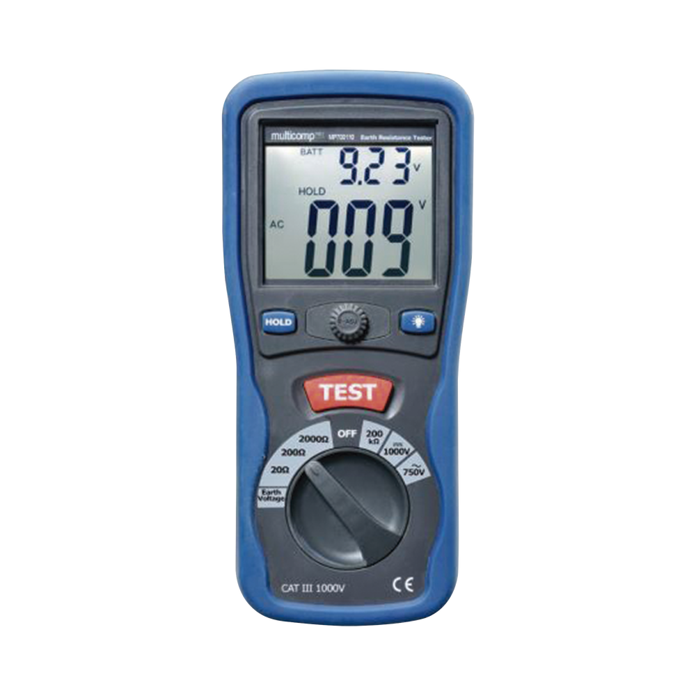 KIT de Medidor de Resistencia a Tierra Digital ( Terrómetro ), a 3 hilos CAT III / 1000 V.