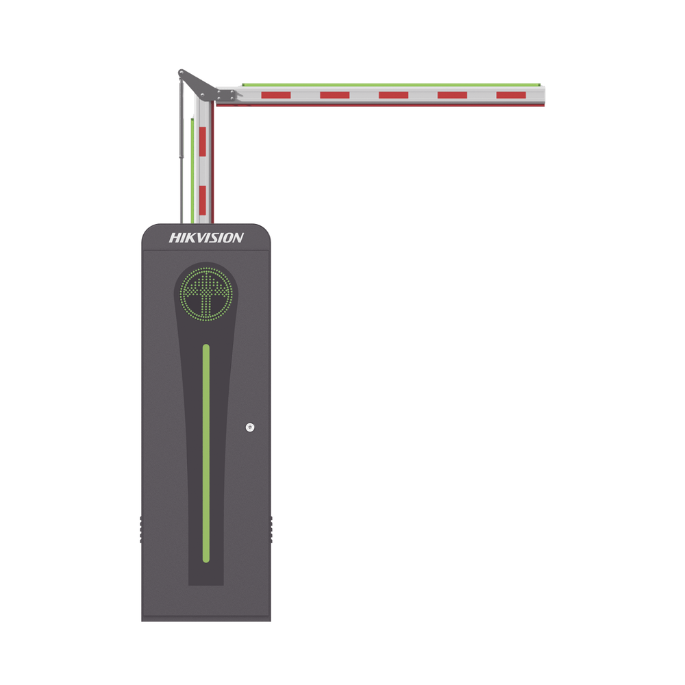 Barrera Vehicular con Brazo Articulado Iluminado Led 3 mts INCLUIDO (1.5 + 1.5) / Derecha / Alto Desempeño / Brushless / Semáforo Rojo-Verde en Gabinete / Incluye 2 Controles Remotos