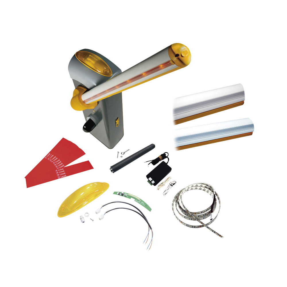 Kit de barrera GARD 4 con mástil Italiano / Izquierda y derecha configurable en campo / Incluye Iluminación LED Rojo/Verde / Pluma de 3.75 m / Cúpula con iluminación LED / Resorte Rojo CAME - Image 2
