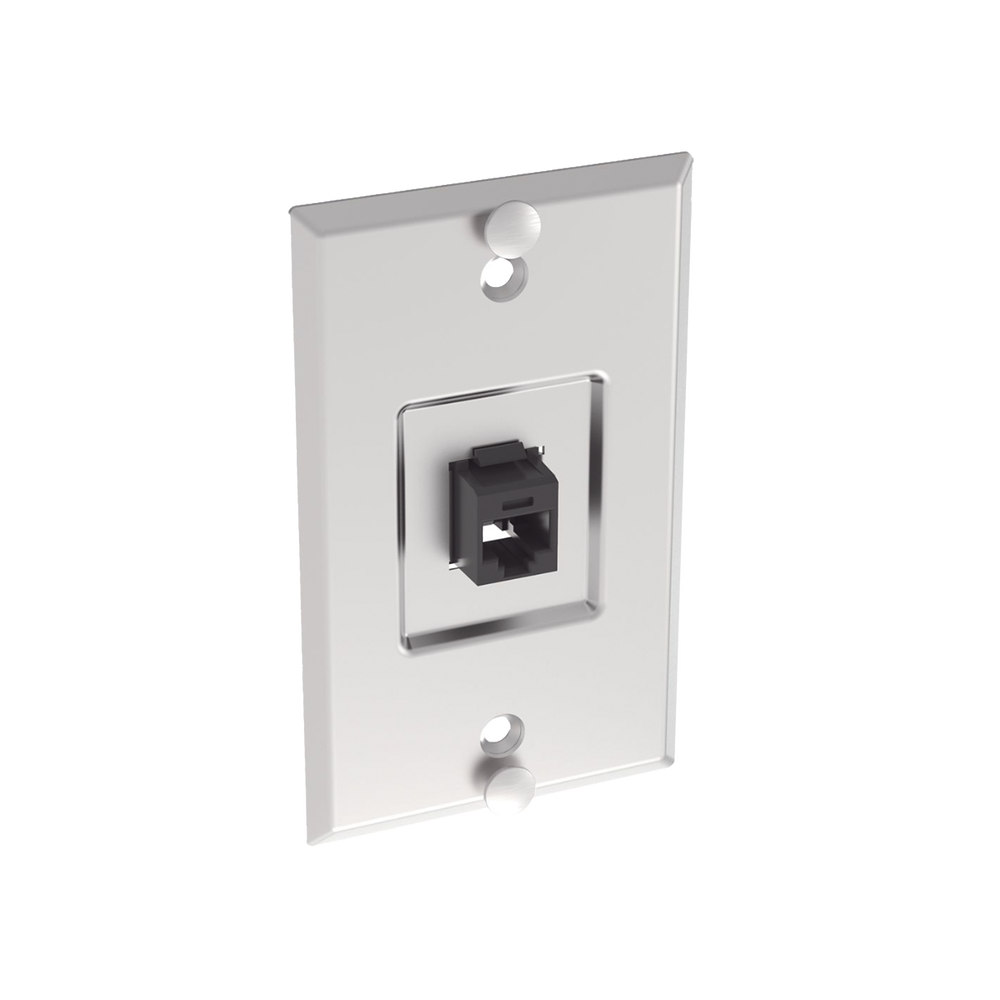 Placa de Pared Telef?nica, Salida de 1 Puerto Keystone, con Jack Cat6 Estilo 110 de Impacto, de Acero Inoxidable - Image 2