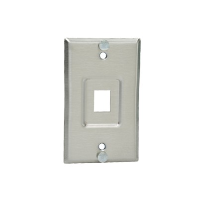 Placa de Pared Telef?nica, Salida de 1 Puerto Keystone, de Acero Inoxidable