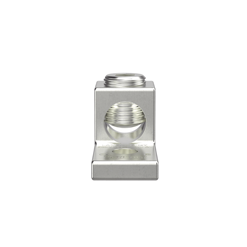 Terminal tipo Lengüeta Recta de Aluminio con Agujero 1/4", y Barril para Cable #14 - 2/0 AWG - Image 2